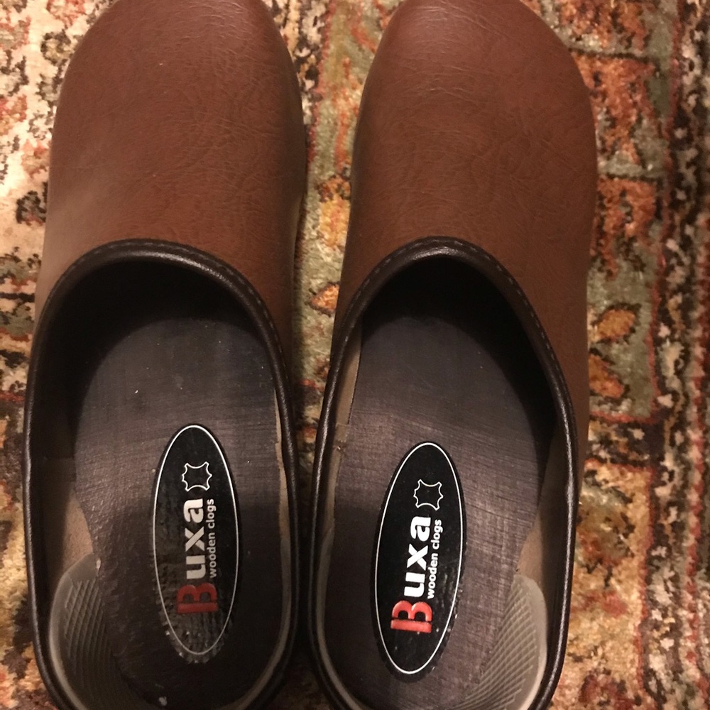 BUXA Leather wooden clogs size 38